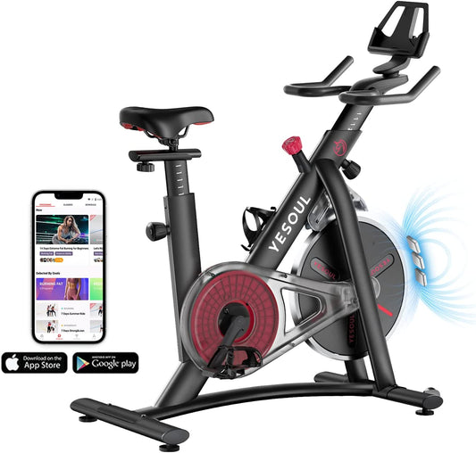 S3 Exercise Bike for Home Smart Black Cycling Bike Magnetic Resistance for Gym Electric Stationary Bike Bluetooth Heart Rate for Women Apartment Workout Bike for Fitness