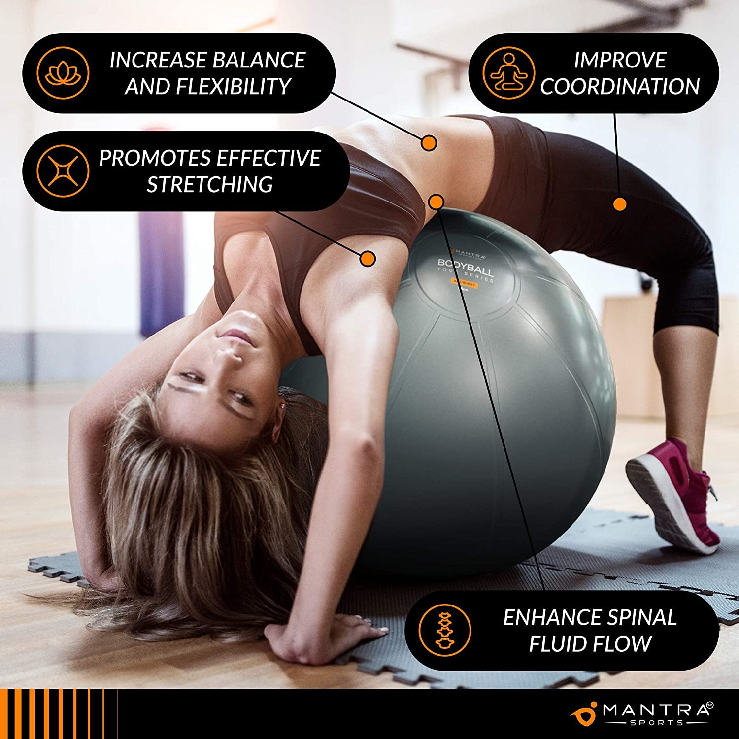 Exercise Ball Yoga Ball Chair for Fitness, Stability, Pilates, Pregnancy, Birthing, Therapy or Workout - 55Cm / 65Cm / 75Cm Extra Thick, Anti-Burst & Non-Slip, Gym Quality Balance Ball - Pump & Guide