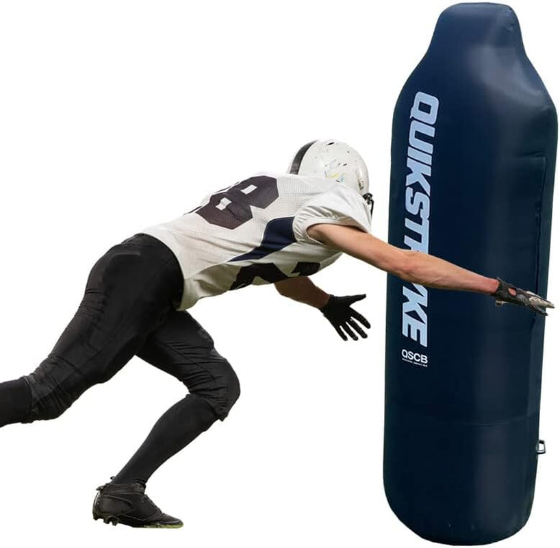 Football Blocking Dummy with Water Weighted Base for Adults and Kids - 69" Tall, Black, 70 Lbs - Pop-Up Blocking Pad Alternative for Defender Simulation