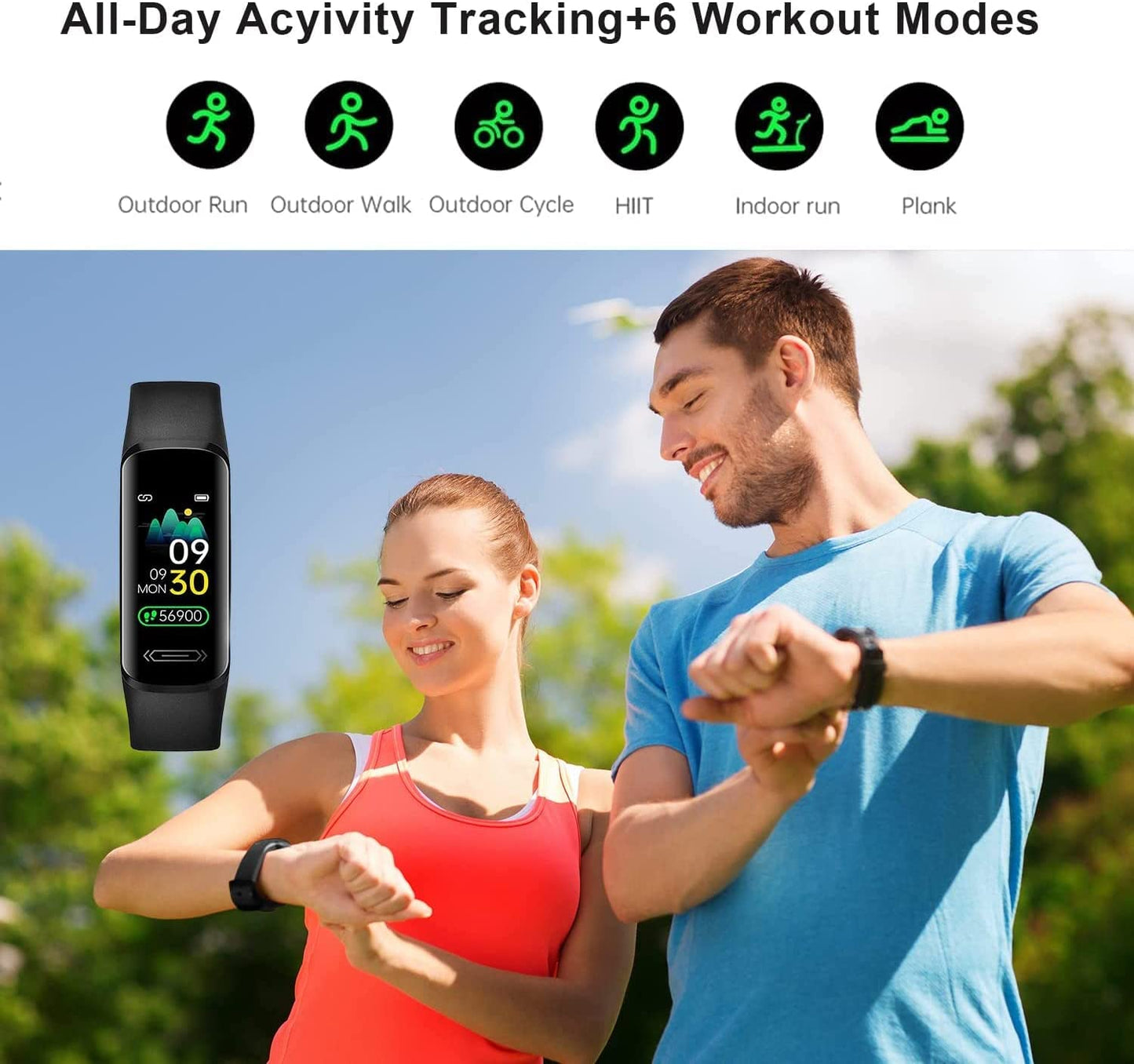 Fitness Tracker HR, Activity Fitness Trackers with Body Temperature Heart Rate Sleep Health Blood Pressure Monitor, IP68 Waterproof Calorie Steps Counter Tracker Pedometer Watch for Men Women Teens