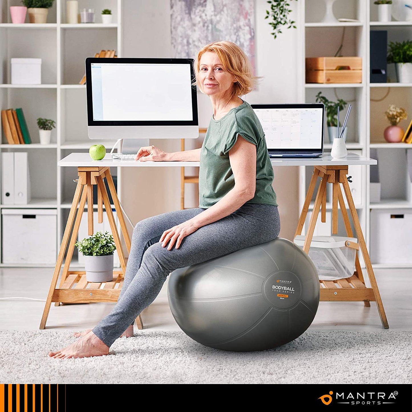 Exercise Ball Yoga Ball Chair for Fitness, Stability, Pilates, Pregnancy, Birthing, Therapy or Workout - 55Cm / 65Cm / 75Cm Extra Thick, Anti-Burst & Non-Slip, Gym Quality Balance Ball - Pump & Guide