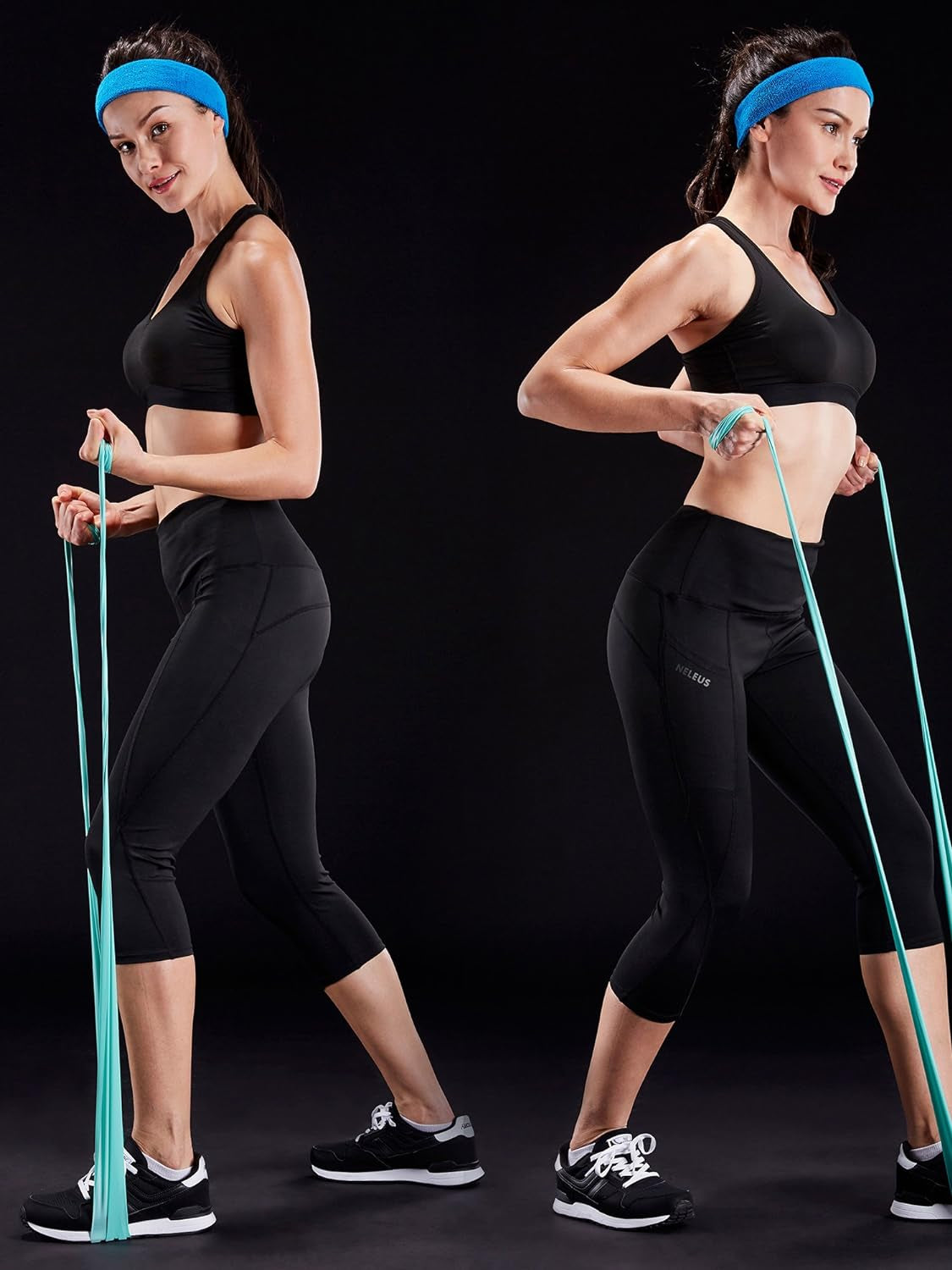 Women'S Tummy Control High Waist Capri Running Leggings Yoga Pants with Pocket